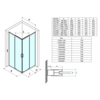 SIGMA SIMPLY obdĺžnikový sprchovací kút 1100x1000 mm, L/P, číre sklo GS2111-02