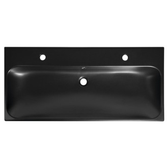 TORIDI keramické umývadlo 101x46, 5cm, 2 otvory pre batériu, čierna mat TU0222B