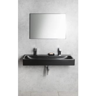 TORIDI keramické umývadlo 101x46, 5cm, 2 otvory pre batériu, čierna mat TU0222B