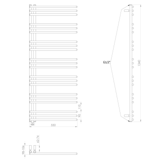 POSEIDON vykurovacie teleso 550x1340mm, biela PS513