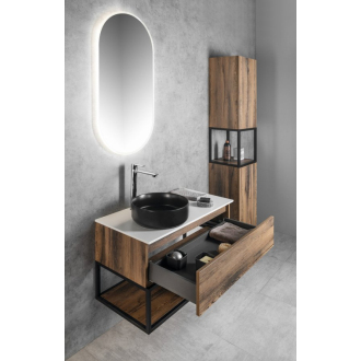 SKARA umývadlová skrinka 100x50x45cm, čierna mat/dub collingwood CG009-1919