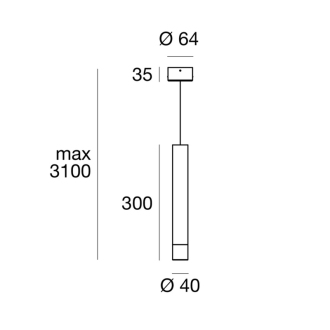 PUCCINI závesné LED svietidlo, 4W, 300x40mm, zlatá