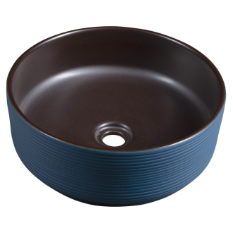 PRIORI keramické umývadlo na dosku, priemer 41 cm, modrá/hnedá PI033