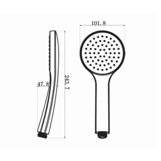Podomietkový sprchový set s termostatickou batériou, box, 2 výstupy, čierna mat RH399B-01