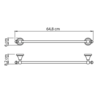 NEVIS držiak uterákov 600x82mm, chróm NV216013