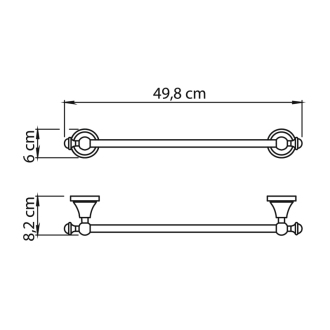 NEVIS držiak uterákov 450x82mm, chróm NV214513