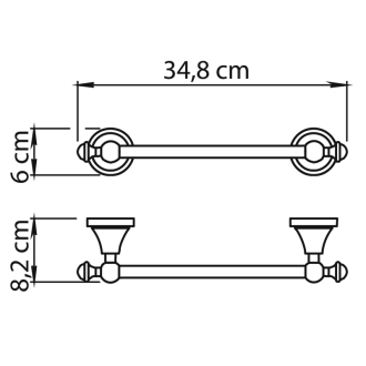 NEVIS držiak uterákov 300x82mm, chróm NV213013