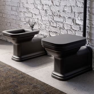 WALDORF WC misa stojaca, 37x65cm, spodný/zadný odpad, čierna mat 411631