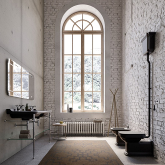 WALDORF WC misa stojaca, 37x65cm, spodný/zadný odpad, čierna mat 411631