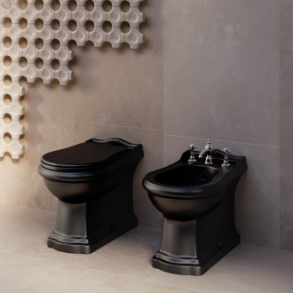 RETRO WC misa stojaca, 39x61cm, spodný/zadný odpad, čierna mat 101631