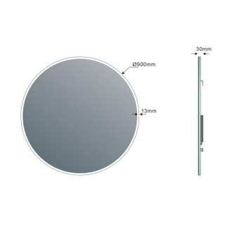 VISO okrúhle zrkadlo s LED osvetlením ? 90cm VS090