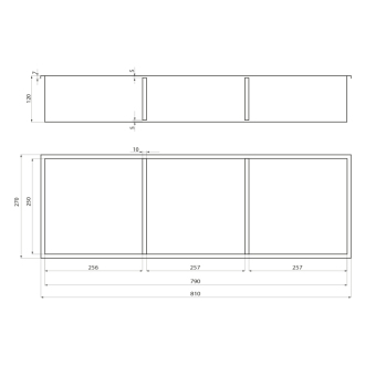 INSERTA zapustená polica do obkladu, 270x810 mm, nerez, antracit 1301-27B