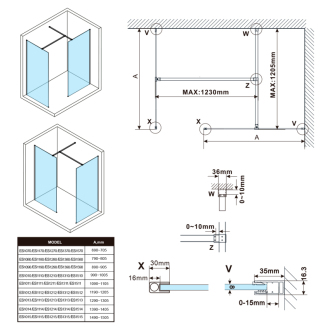 ESCA číre sklo 1000x2100mm ES1010
