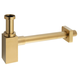 Umývadlový sifón 5/4&quot;, odpad 32mm, hranatý, zlato mat SI419