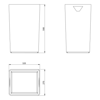 LINEACQULBA odpadkový kôš nástenný 35l, biela A51001
