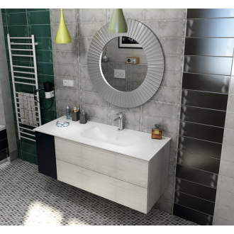 TREOS umývadlo 131,6x51,3 cm, rockstone, pravé, biela mat TS132-0101-R