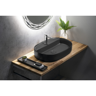 INFINITY OVAL keramické umývadlo na dosku, 60x40cm, antracit 10NF65060-2C