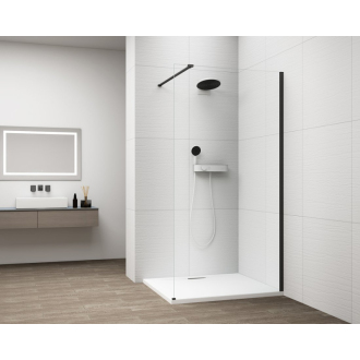 ESCA BLACK MATT sprchová zástena na inštaláciu k stene, sklo číre, 1500 mm ES1015-02