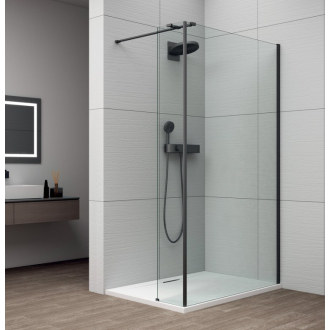 ESCA BLACK MATT sprchová zástena na inštaláciu k stene, sklo číre, 1500 mm ES1015-02