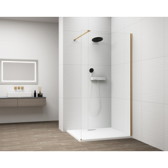 ESCA GOLD MATT sprchová zástena na inštaláciu k stene, sklo číre, 900 mm ES1090-04