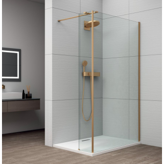 ESCA GOLD MATT sprchová zástena na inštaláciu k stene, sklo číre, 900 mm ES1090-04