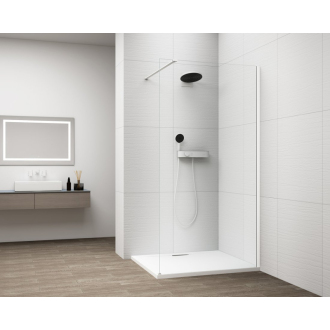 ESCA WHITE MATT sprchová zástena na inštaláciu k stene, sklo číre, 900 mm ES1090-03