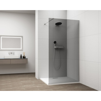 ESCA CHROME sprchová zástena na inštaláciu k stene, dymové sklo, 1000 mm ES1210-01