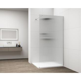 ESCA CHROME jednodielna sprchová zástena na inštaláciu k stene, sklo Flute, 900 mm ES1390-01