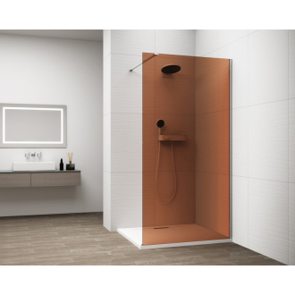 ESCA CHROME sprchová zástena na inštaláciu k stene, sklo Marron, 1400 mm ES1514-01