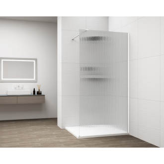 ESCA WHITE MATT sprchová zástena na inštaláciu k stene, sklo Flute, 900 mm ES1390-03