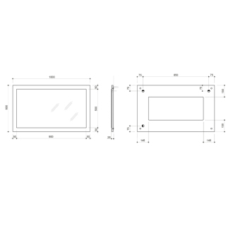 NIROX zrkadlo v ráme 1000x600mm, antracit matný NX106-3434