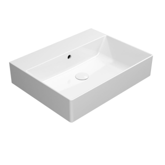 KUBE X keramické umývadlo 60x47cm, brúsená spodná hrana, bez otvoru, biela 94319011