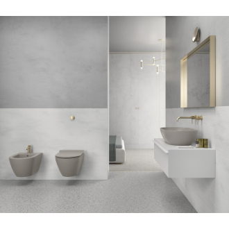 PURA závesná WC misa, Swirlflush, 36x50cm, tortora dual-mat 881605