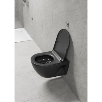 PURA ECO závesná WC misa, Swirlflush, 36x55cm, čierna dual-mat 880726