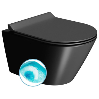 KUBE X závesná WC misa, Swirlflush, 36x50cm, čierna dual-mat 941626