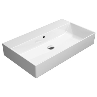 KUBE X keramické umývadlo 80x47cm, brúsená hrana, bez otvoru, biela ExtraGlaze 94229011