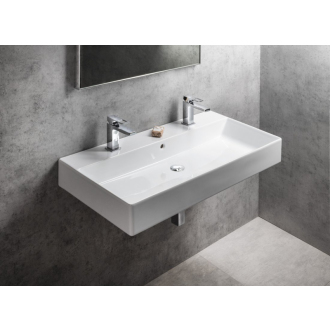 KUBE X keramické umývadlo 100x47cm, brúsená spodná hrana, 2 otvory, biela 94239211