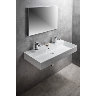 KUBE X keramické umývadlo 100x47cm, brúsená spodná hrana, 2 otvory, biela 94239211