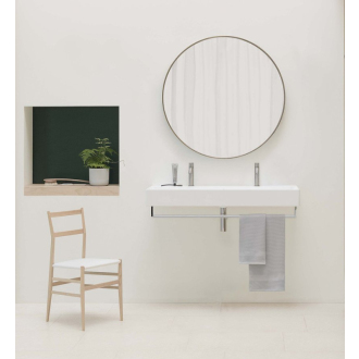 KUBE X keramické umývadlo 120x47cm, brúsená spodná hrana, 2 otvory, biela 94249211