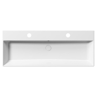 KUBE X keramické umývadlo 120x47cm, brúsená spodná hrana, 2 otvory, biela 94249211