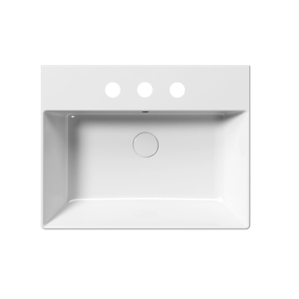 KUBE X keramické umývadlo 60x47cm, brúsená spodná hrana, 3 otvory, biela 94319311