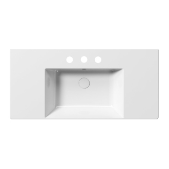 KUBE X keramické umývadlo 100x47cm, s odkladacími plochami, 3 otvory, biela 94519311