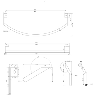 PURA čelný držiak uterákov 62cm, chróm PAPR62