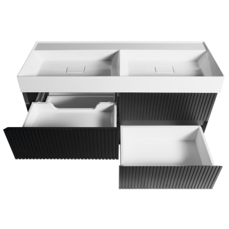 FILENA dvojumývadlová skrinka 118x51, 5x43cm, čierna mat strip FID1212BS
