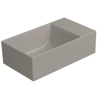 KUBE X keramické umývadlo 40x23cm, bez otvoru, pravé/ľavé, tortora mat 9484005