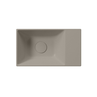 KUBE X keramické umývadlo 40x23cm, bez otvoru, pravé/ľavé, tortora mat 9484005