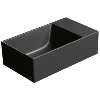 KUBE X keramické umývadlo 40x23cm, bez otvoru, pravé/ľavé, čierna mat 9484026