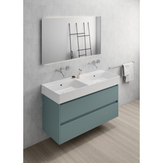KUBE X keramické dvojumývadlo 120x47cm, brúsená spodná hrana, bez otvoru, biela 94259011