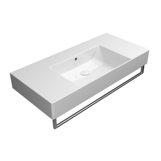 KUBE X keramické umývadlo 100x47cm, s odkladacími plochami, bez otvoru, biela 94519011