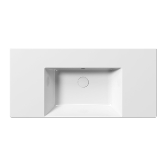 KUBE X keramické umývadlo 100x47cm, s odkladacími plochami, bez otvoru, biela 9451011